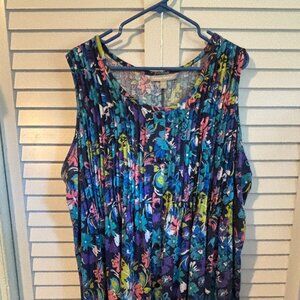 Pintucked Sleeveless Plus Size Dress